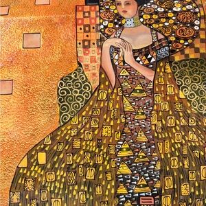 Gustav Klimt Inspired Art jewelry box Gold and Black